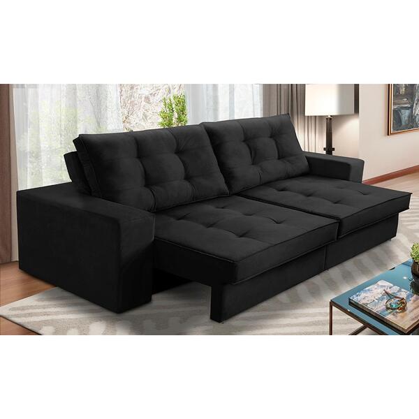 Sofá Retrátil E Reclinável 3 Lugares 2,30m Com Molas Marcela