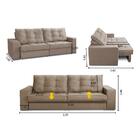 Sofá Retrátil E Reclinável 3 Lugares 2,30m Com Molas Marcela