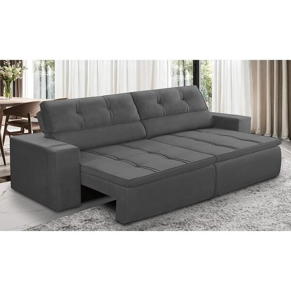 Sofá Retrátil E Reclinável 3 Lugares 2,30m Com Molas Stella S