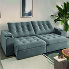 Sofá Retrátil E Reclinável 3 Lugares 2,30m Com Porta Copos Ve