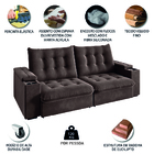 Sofá Retrátil E Reclinável 3 Lugares 2,30m Com Porta Copos Ve