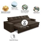 Sofá Retrátil E Reclinável 3 Lugares 2,50m Com Molas Emily Su