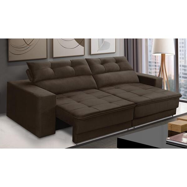 Sofá Retrátil E Reclinável 3 Lugares 2,50m Com Molas Emily Su