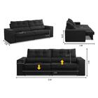 Sofá Retrátil E Reclinável 3 Lugares 2,50m Com Molas Milão Su