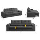 Sofá Retrátil E Reclinável 3 Lugares 2,50m Com Molas Mirela S