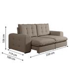 Sofá Retrátil E Reclinável 3 Lugares 2,50m Fofão Slim Castor