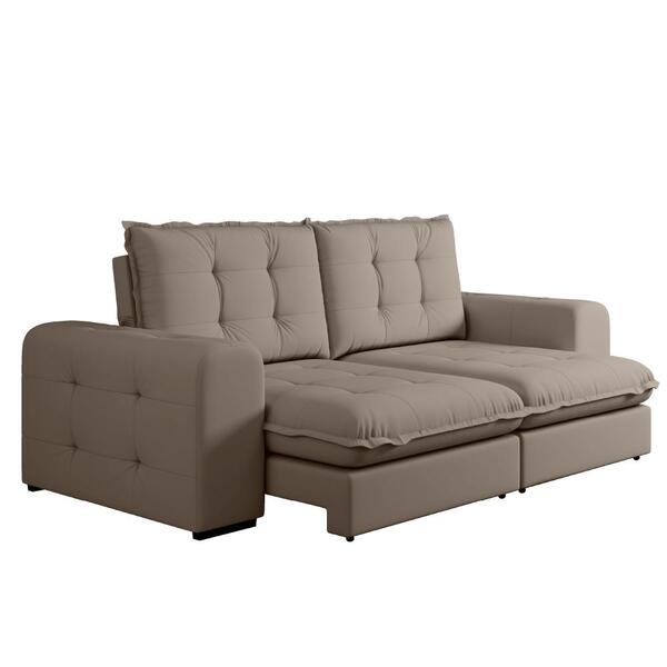 Sofá Retrátil E Reclinável 3 Lugares 2,50m Fofão Slim Castor