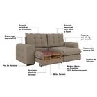 Sofá Retrátil E Reclinável 3 Lugares 2,50m Fofão Slim Castor