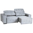 Sofá Retrátil E Reclinável 3 Lugares 200 Cm Atlas Prata