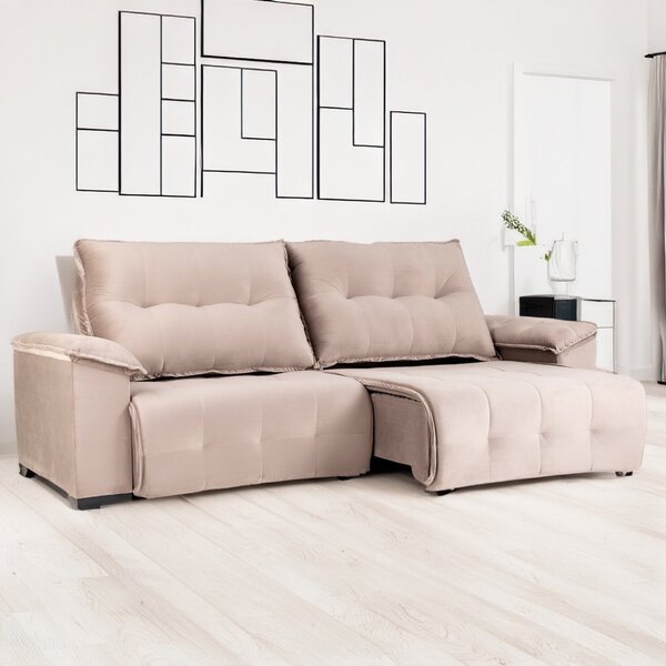 Sofá Retrátil E Reclinável 3 Lugares 200 Cm Maserati Cappucci