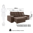 Sofá Retrátil E Reclinável 3 Lugares 200cm Bahamas Yescasa Ve