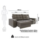 Sofá Retrátil E Reclinável 3 Lugares 200cm Bahamas Yescasa Ve