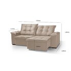 Sofá Retrátil E Reclinável 3 Lugares 200cm Cianita  Bege