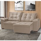 Sofá Retrátil E Reclinável 3 Lugares 200cm Cianita  Bege