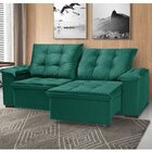 Sofá Retrátil E Reclinável 3 Lugares 200cm Cianita  Verde