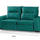 Sofá Retrátil E Reclinável 3 Lugares 200cm Com Baú Malaquita