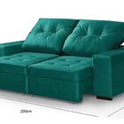 Sofá Retrátil E Reclinável 3 Lugares 200cm Com Baú Malaquita
