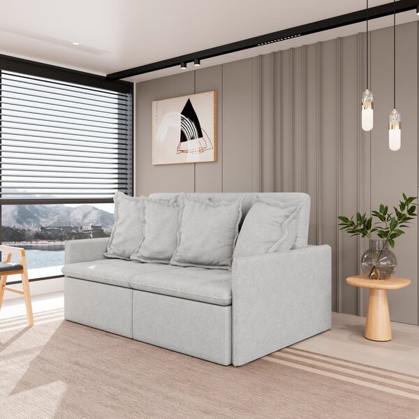 Sofá Retrátil E Reclinável 3 Lugares 200cm Dália Cabecasa Mad