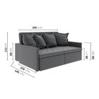 Sofá Retrátil E Reclinável 3 Lugares 200cm Dália Cabecasa Mad