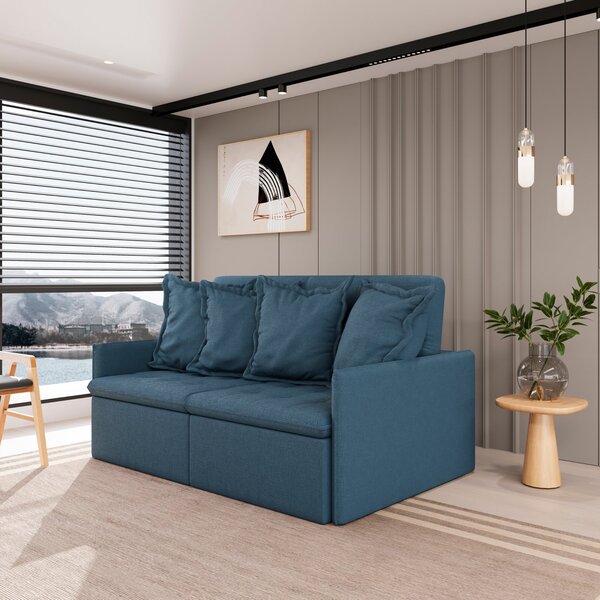 Sofá Retrátil E Reclinável 3 Lugares 200cm Dália Cabecasa Mad