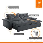 Sofá Retrátil E Reclinável 3 Lugares 200cm Diamond Super Pill