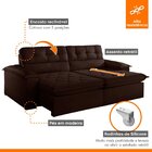 Sofá Retrátil E Reclinável 3 Lugares 200cm Hermon Super Pillo