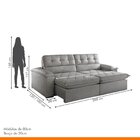 Sofá Retrátil E Reclinável 3 Lugares 200cm Hermon Super Pillo