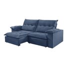 Sofá Retrátil E Reclinável 3 Lugares 200cm México  Azul