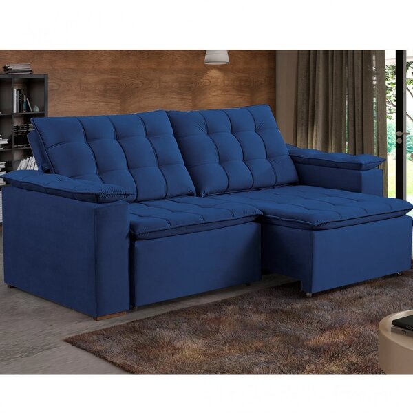 Sofá Retrátil E Reclinável 3 Lugares 200cm Palermo  Veludo Pa