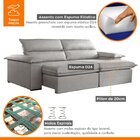 Sofá Retrátil E Reclinável 3 Lugares 200cm Vanilla  Veludo Ci