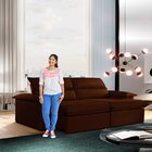 Sofá Retrátil E Reclinável 3 Lugares 200cm Vanilla  Veludo Ma