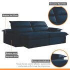 Sofá Retrátil E Reclinável 3 Lugares 200cm Vanilla  Veludo Ma