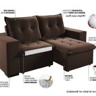 Sofá Retrátil E Reclinável 3 Lugares 200cm Veludo Power Bombom