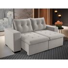 Sofá Retrátil E Reclinável 3 Lugares 200cm Veludo Power Marfim