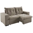 Sofá Retrátil E Reclinável 3 Lugares 200cm Veludo Power Pérola