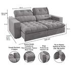 Sofá Retrátil E Reclinável 3 Lugares 200cm Viena A12 Suede Ci