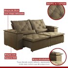 Sofá Retrátil E Reclinável 3 Lugares 210cm Belgrado K08  Bege