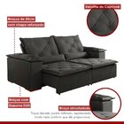 Sofá Retrátil E Reclinável 3 Lugares 210cm Belgrado K08  Cinza