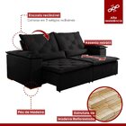 Sofá Retrátil E Reclinável 3 Lugares 210cm Belgrado K08  Preto