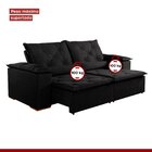 Sofá Retrátil E Reclinável 3 Lugares 210cm Belgrado K08  Preto