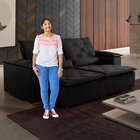Sofá Retrátil E Reclinável 3 Lugares 210cm Belgrado K08  Preto
