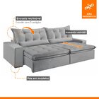Sofá Retrátil E Reclinável 3 Lugares 210cm Bérgamo  Veludo Ci