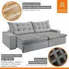 Sofá Retrátil E Reclinável 3 Lugares 210cm Bérgamo  Veludo Ci