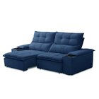 Sofá Retrátil E Reclinável 3 Lugares 210cm Com Porta Copos E