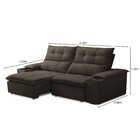Sofá Retrátil E Reclinável 3 Lugares 210cm Com Porta Copos E