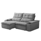 Sofá Retrátil E Reclinável 3 Lugares 210cm Com Porta Copos E