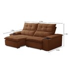 Sofá Retrátil E Reclinável 3 Lugares 210cm Com Porta Copos E