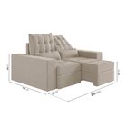 Sofá Retrátil E Reclinável 3 Lugares 210cm Embaúba Extra Cabe