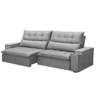 Sofá Retrátil E Reclinável 3 Lugares 210cm Robem Porta Copos