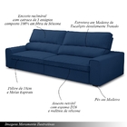 Sofá Retrátil E Reclinável 3 Lugares 210cm Rojas Veludo Azul